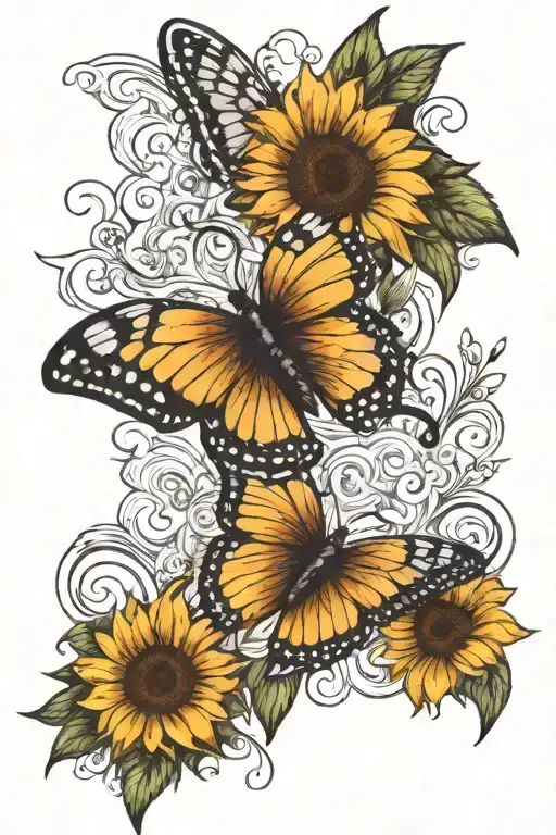 Memorial Tattoo For My Brother With His Fingerprints Butterfly And Sunflower