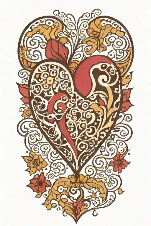 Mendhi Heart With Rhd Inside Of It