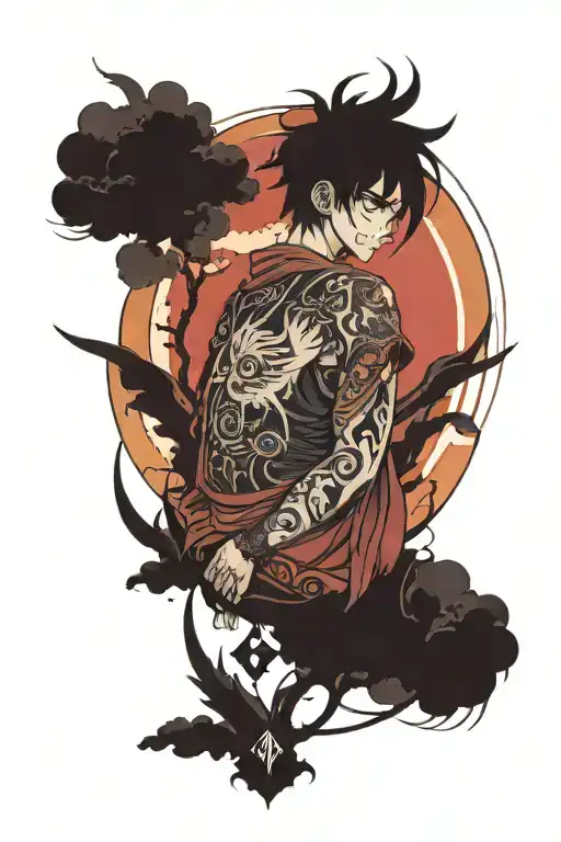 Anime Freeren Against The Backdrop Of A Red Sunset