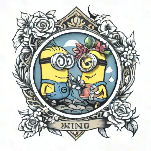 Minions Travle Mountains Flowers Frame Dog Heart Picies Zodiac Sign