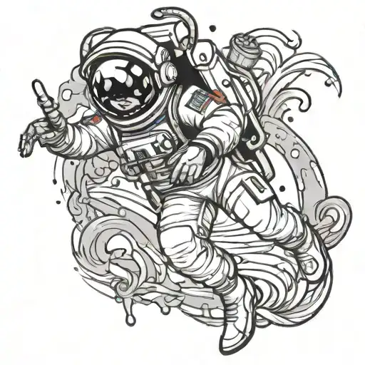 Astronaut Girl Drowning