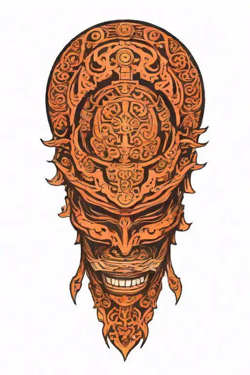 Samurai Helmet Flames