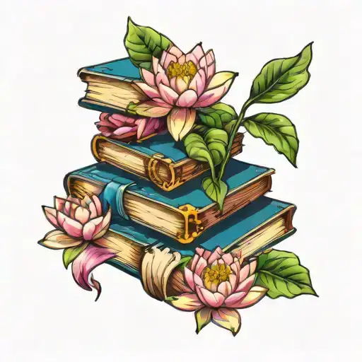 Books With Water Lily Flower