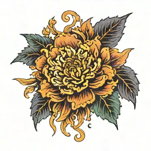 Marigold Flower And Space