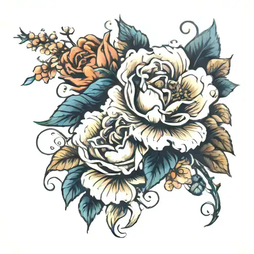 Sleeve With Birth Flowers Of September And March And April And The Names Addison And Aubree