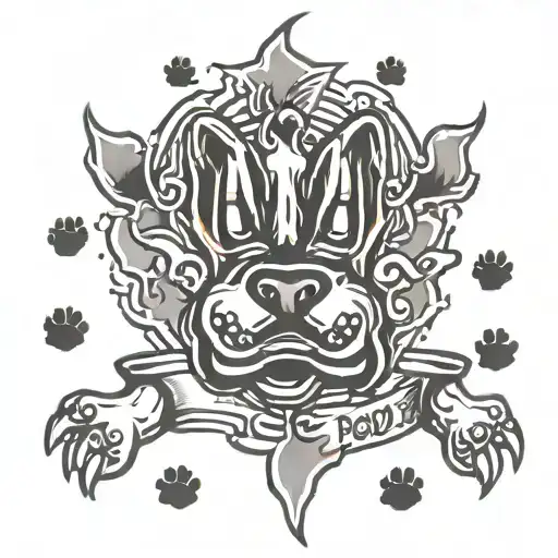 Pow Dog Paw Print