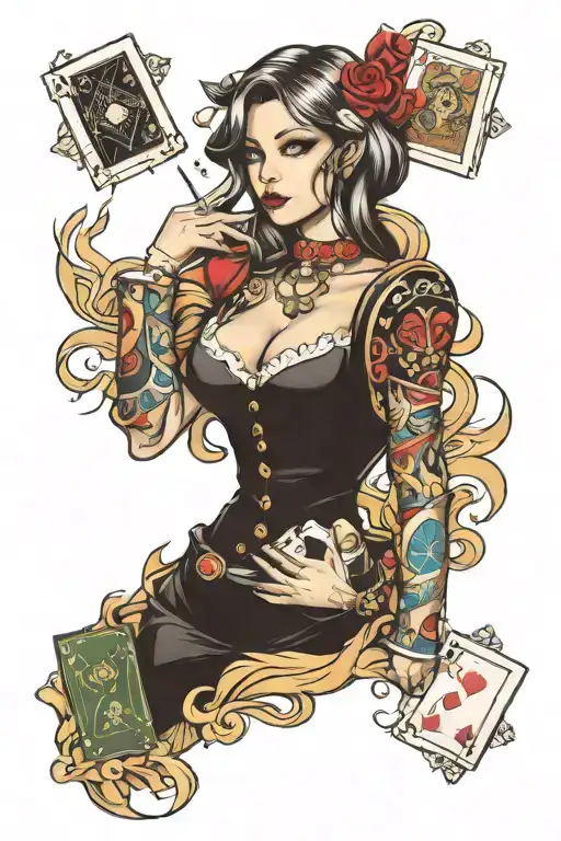 Girl And Gambling Themed