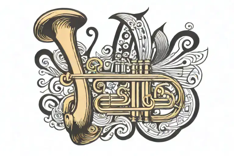 Trumpet With Music Symbol
