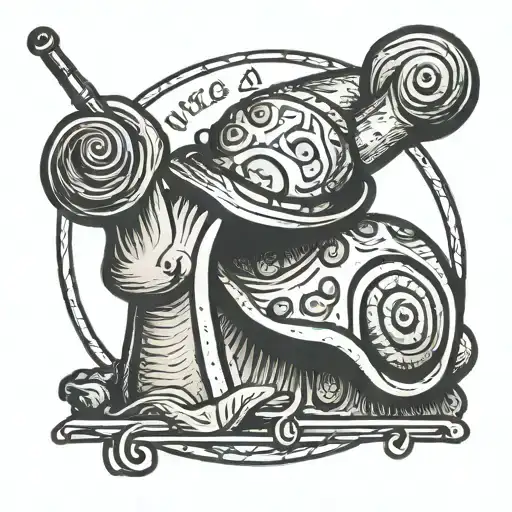 Snail With A Pizza Hat Holding A Gun Made