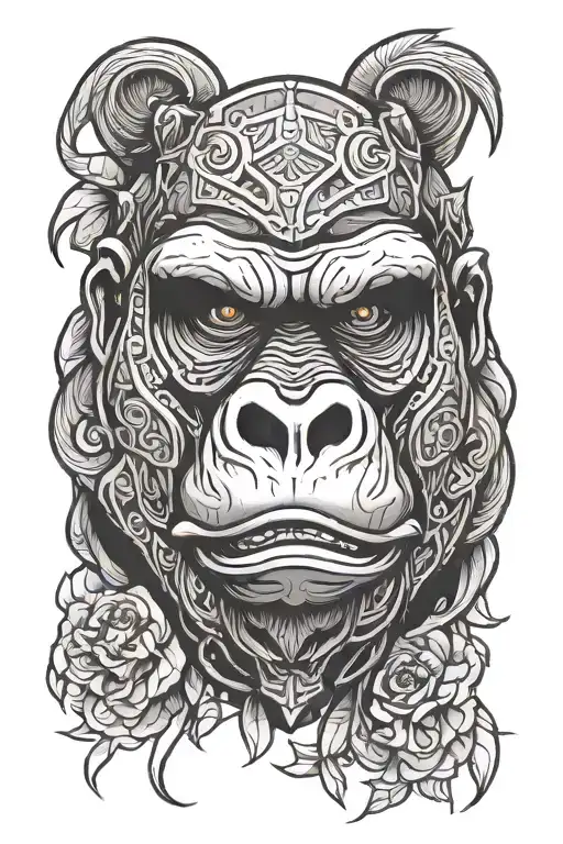 Gorilla Face Wearing Armour