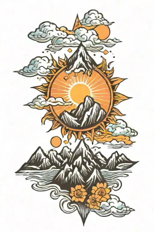 Sun And Mountain Peak