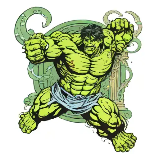 Incredible Hulk Standing Between Two Roman Columns Forming The Roman Numeral 2