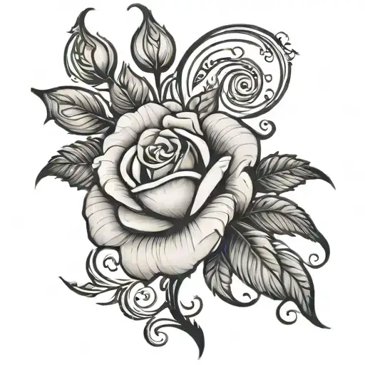 Rose With Cursive Name Incorporated