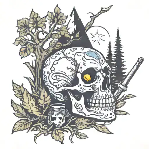 Camping Skull Nordic Tree Diabetes Reaper Syringe