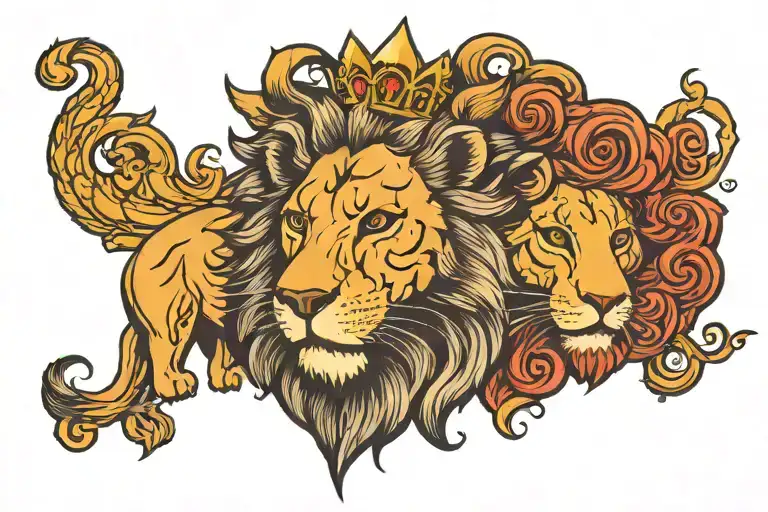 Lion Crown City Skyline