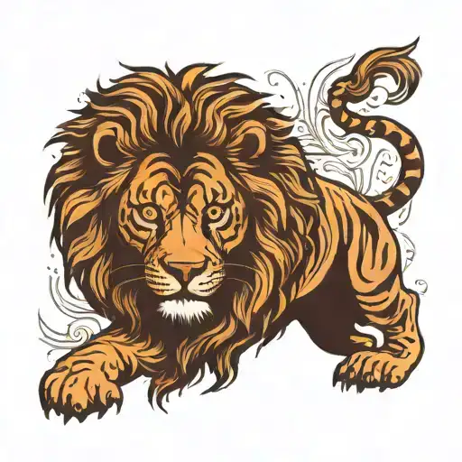 Lion Or Tiger With Background