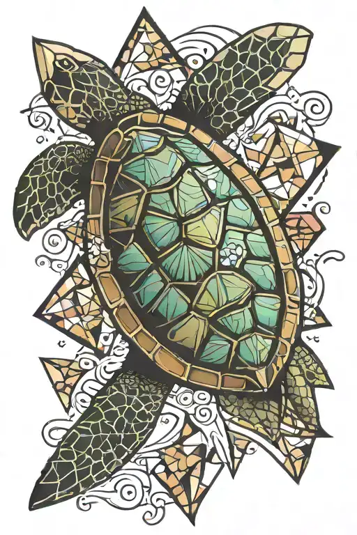 Sea Turtle And Triangles