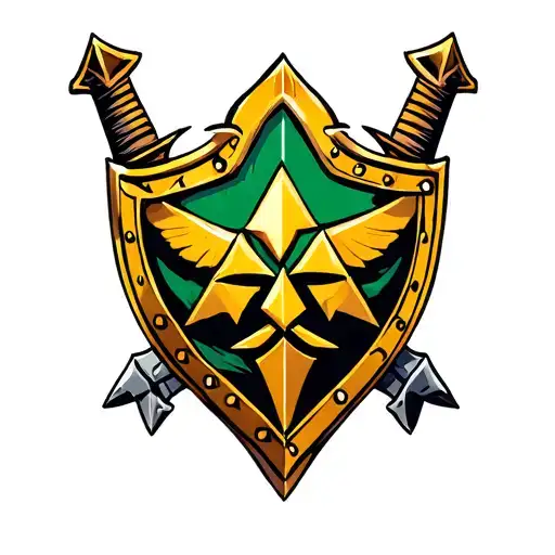 Zelda Tri Force With Sword And Shield
