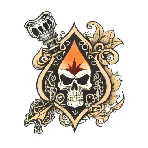 Rammstein Logo With Black Ace Of Spades