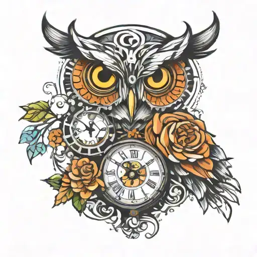 Owl Made Of Clocks
