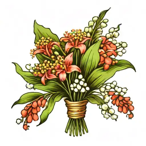 Lily Of The Valley With Chrysanthemum Flower Bouquet