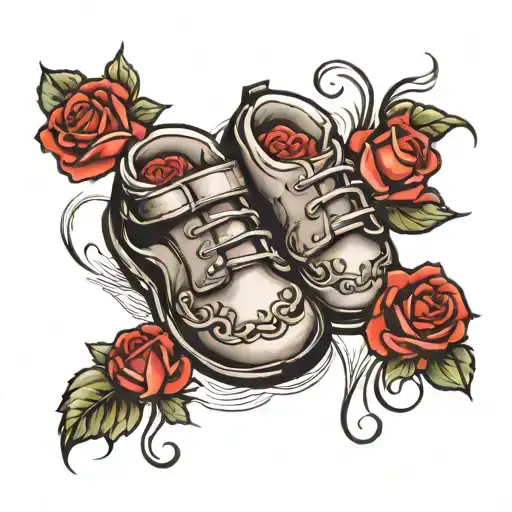 Baby Footprints With Roses