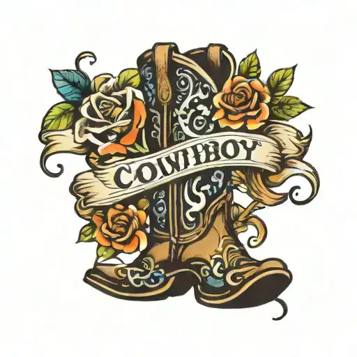 Cowboy Boot With Gvg Letters