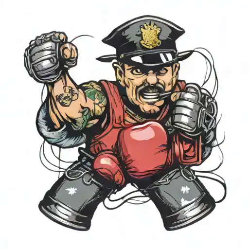 Police And Boxing Gloves