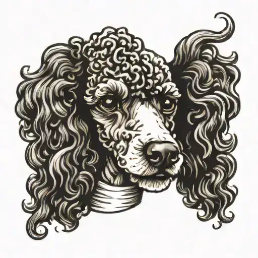 Poodle Dog Mix Black With White Patch On Face