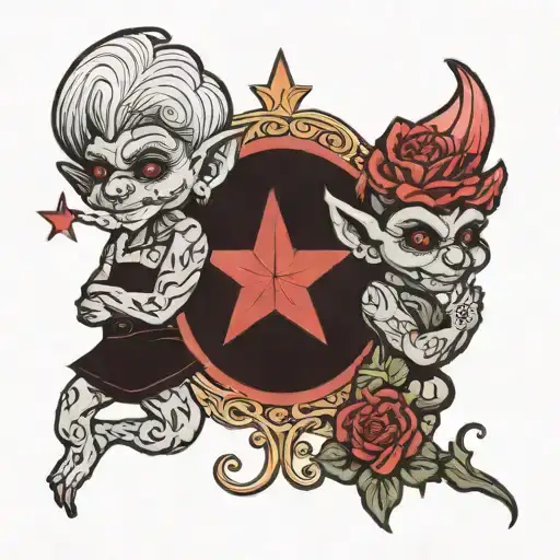 Two Trolls One Holding A Carnation And One Holding A Star