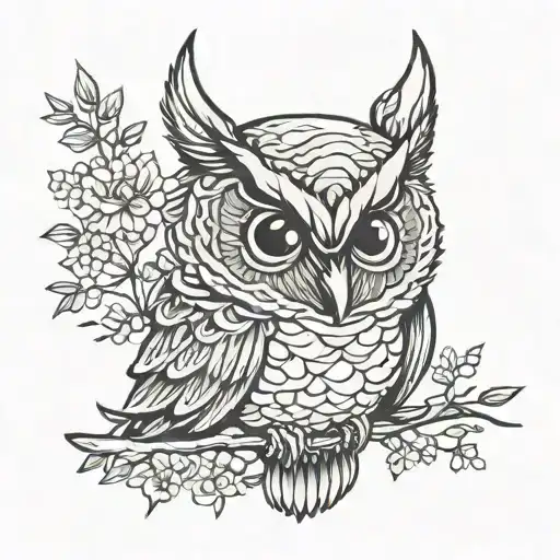 Mimalist Owl Tattoo For Finger