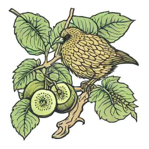 Kiwi In Maple Tree