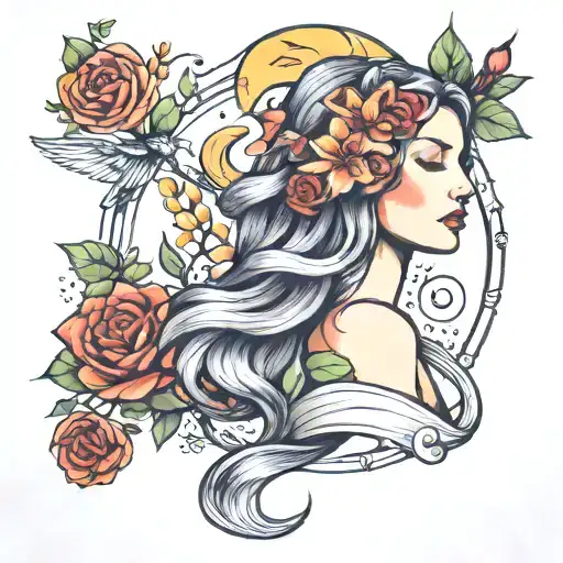 Virgo With Flower