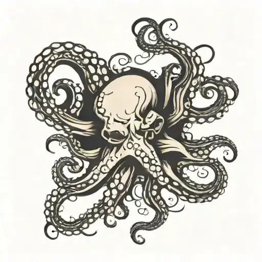 Octopus Around Shoulder Going Up Neck And Down Arm