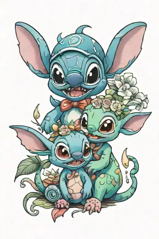 Stitch And Angel With Scrump