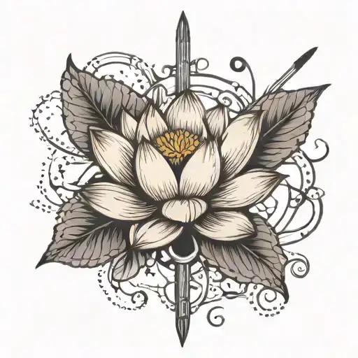 Lotus Flower With Sewing Needle