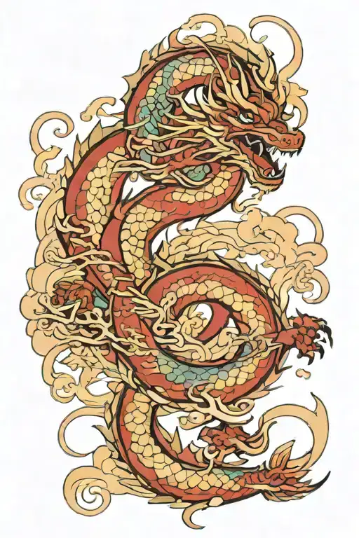 Haku Dragon Flying Around Scenes Intertwined