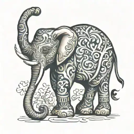 Elephant With Sons Name Written