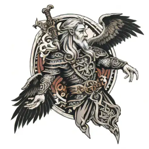 Norse Pagan Sleeve Tattoo Freya Eir Odin