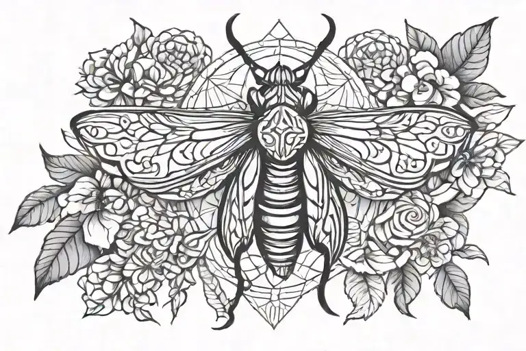 Moth And Flower Of Life