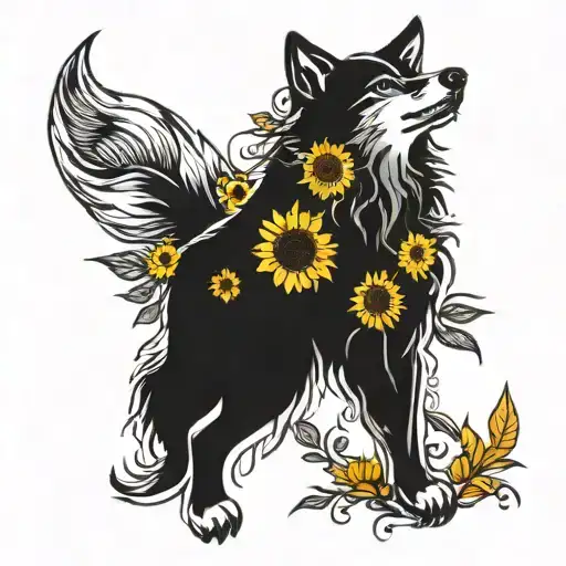 Wolf Sunflower Blooming
