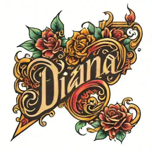 Lettering The Name Diana