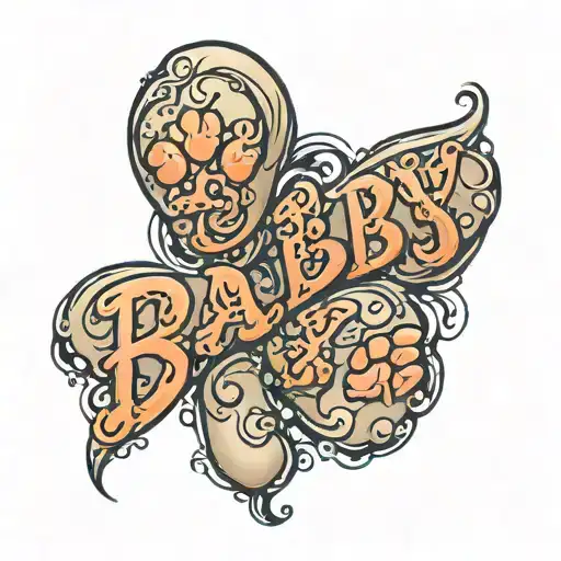 The Word Baby With A Dog Paw Print