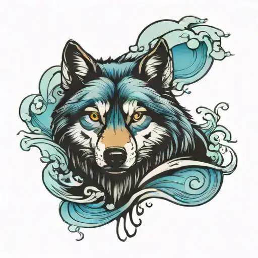 Wolf Looking In River