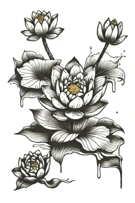 Water Lily And Infant Footprints