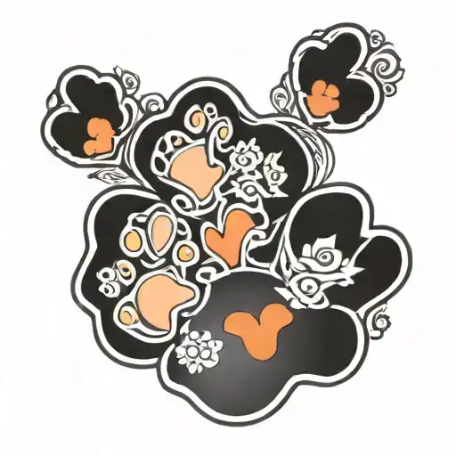 Beloved Dog Paw Print With Name Lady