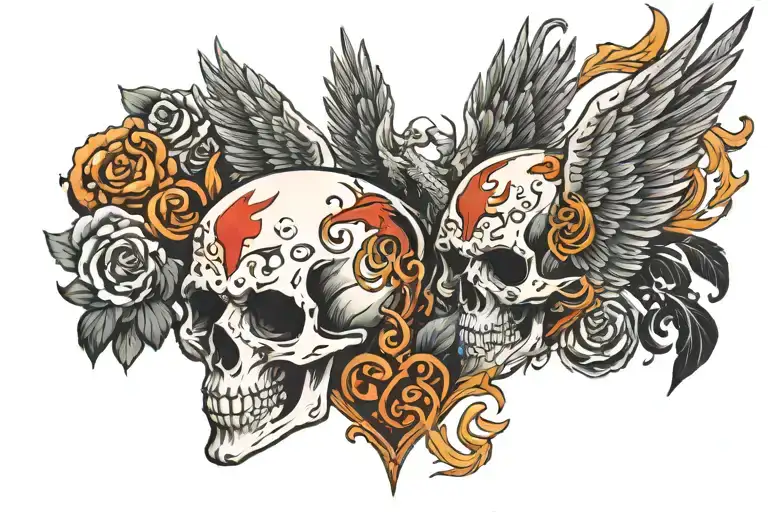 Skull Heart Phoenix