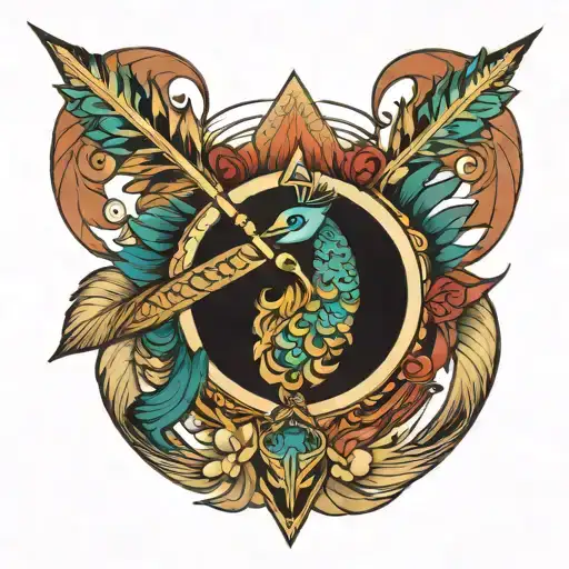 Peacock Feather Arrow Design