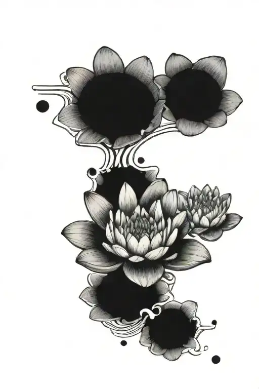 Water Lily And Infant Footprints In Shape