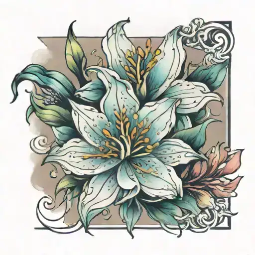 Lys Flower Pastel Watercolor